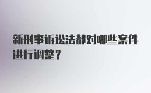 新刑事诉讼法都对哪些案件进行调整？