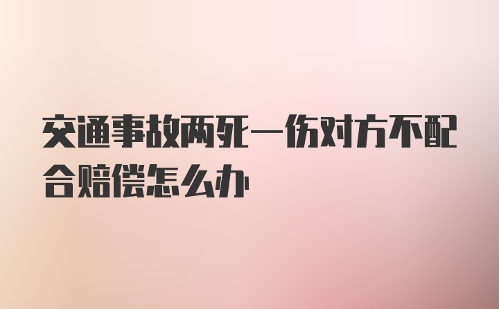 交通事故两死一伤对方不配合赔偿怎么办