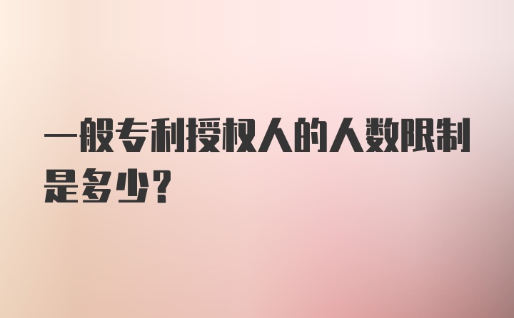 一般专利授权人的人数限制是多少？