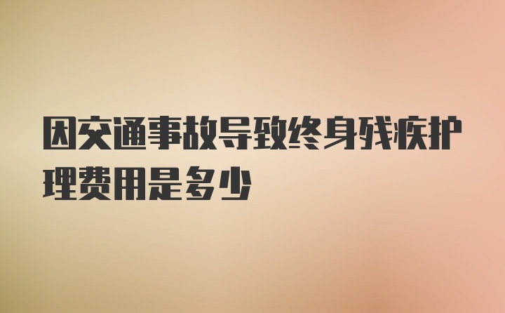 因交通事故导致终身残疾护理费用是多少