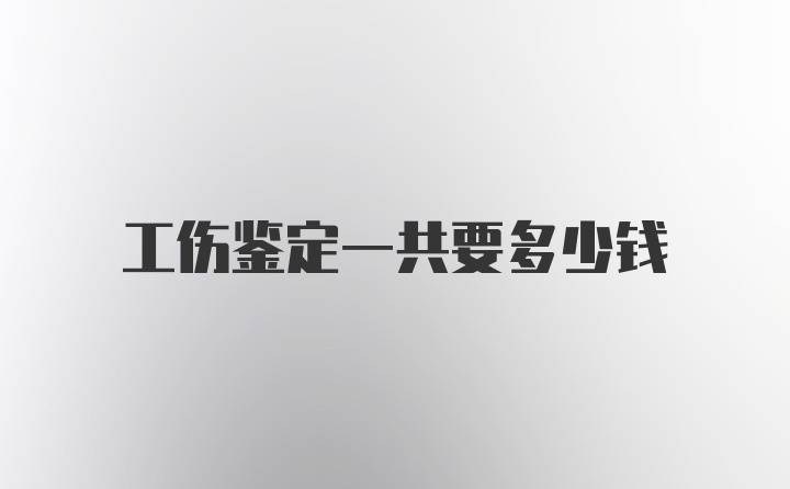 工伤鉴定一共要多少钱