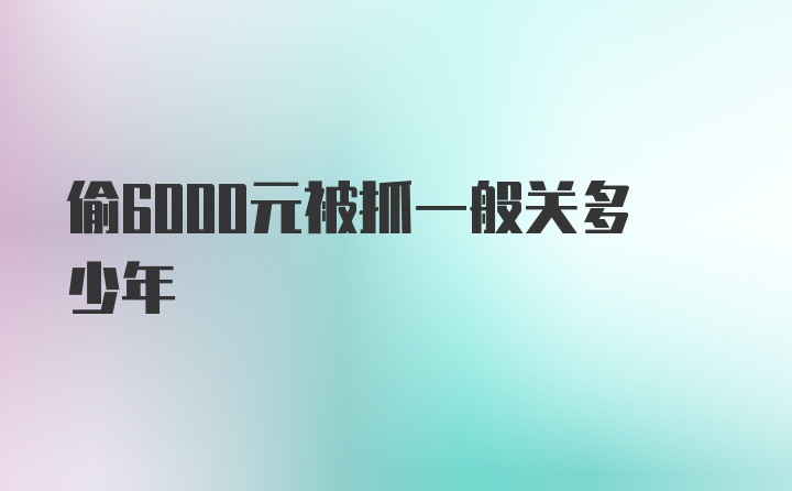 偷6000元被抓一般关多少年