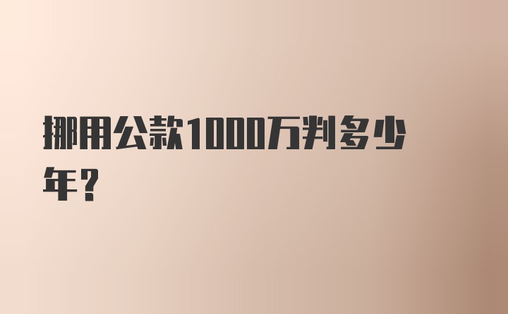 挪用公款1000万判多少年？