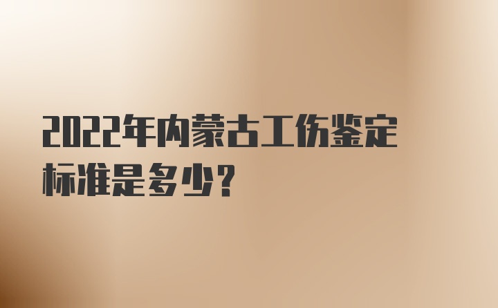 2022年内蒙古工伤鉴定标准是多少？