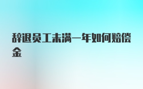 辞退员工未满一年如何赔偿金