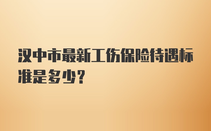 汉中市最新工伤保险待遇标准是多少?