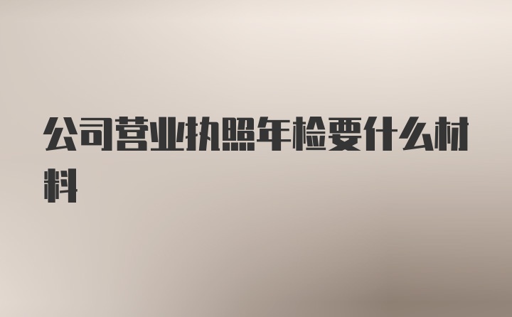 公司营业执照年检要什么材料