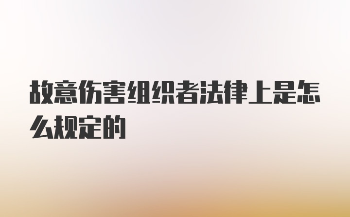 故意伤害组织者法律上是怎么规定的