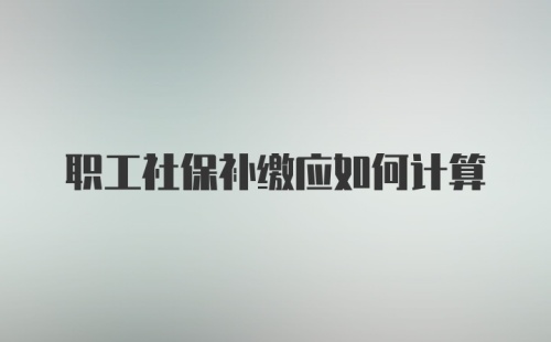 职工社保补缴应如何计算