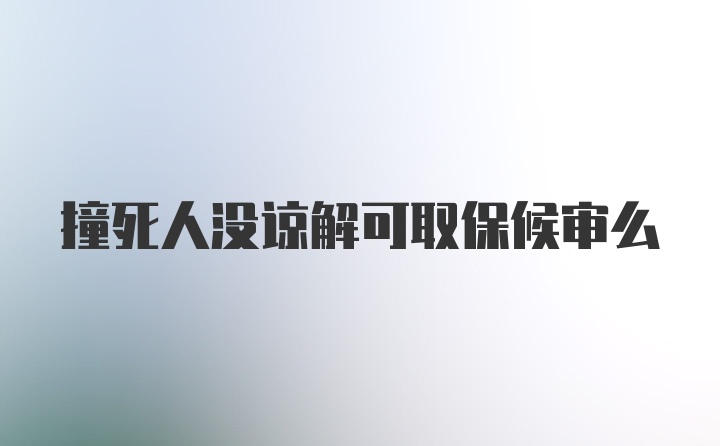 撞死人没谅解可取保候审么