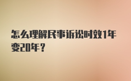 怎么理解民事诉讼时效1年变20年？