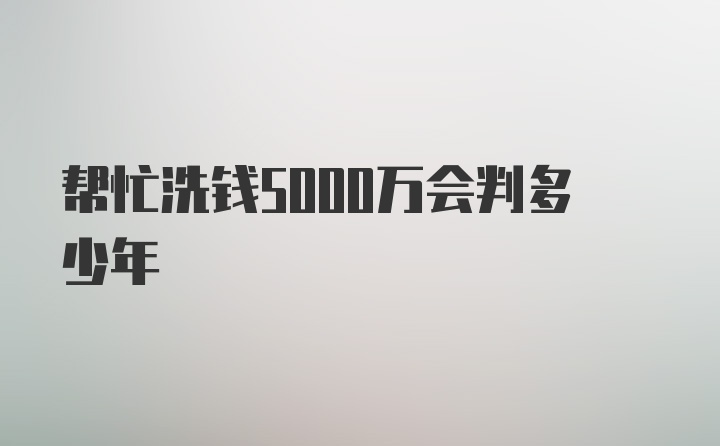 帮忙洗钱5000万会判多少年