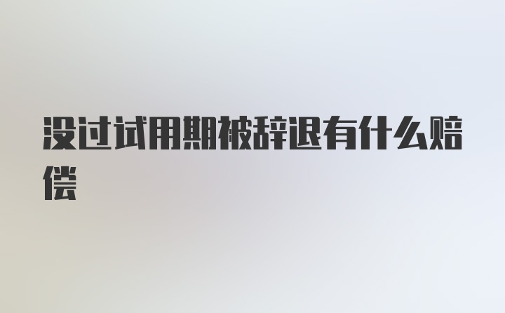 没过试用期被辞退有什么赔偿