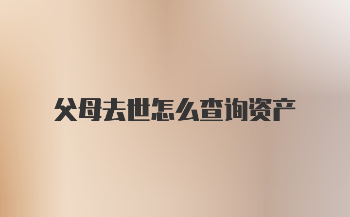 父母去世怎么查询资产