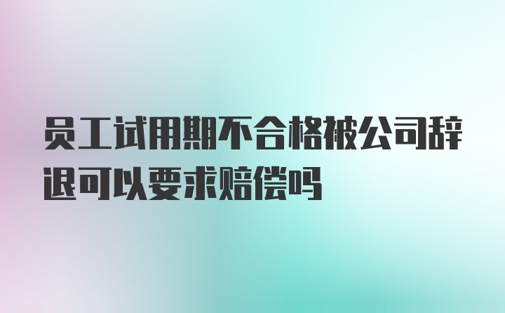 员工试用期不合格被公司辞退可以要求赔偿吗