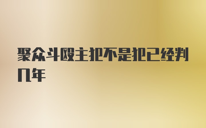 聚众斗殴主犯不是犯已经判几年