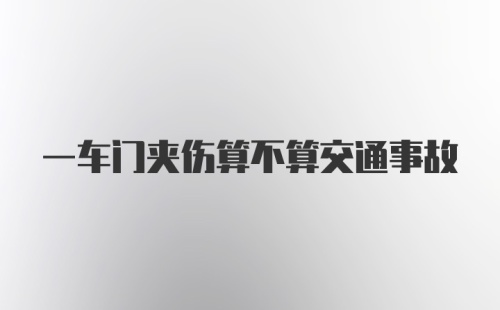 一车门夹伤算不算交通事故