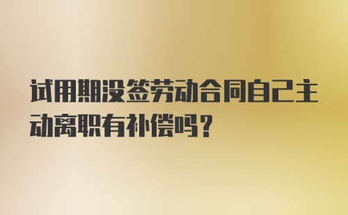 试用期没签劳动合同自己主动离职有补偿吗?