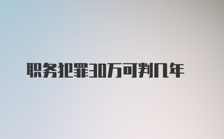 职务犯罪30万可判几年