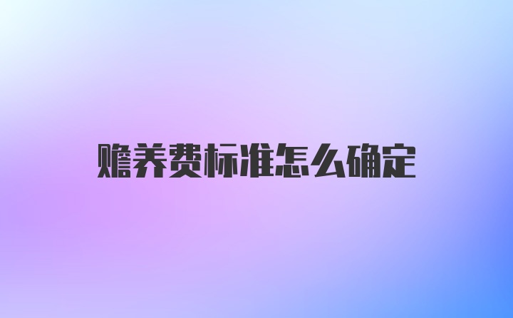 赡养费标准怎么确定