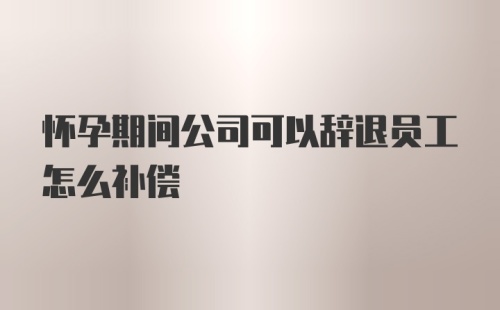 怀孕期间公司可以辞退员工怎么补偿