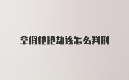 拿假枪抢劫该怎么判刑