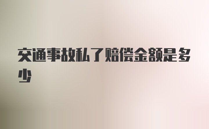 交通事故私了赔偿金额是多少