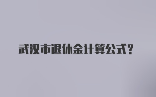 武汉市退休金计算公式？