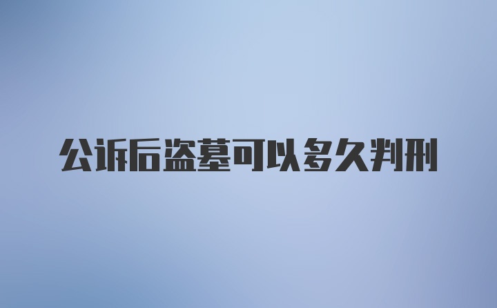 公诉后盗墓可以多久判刑