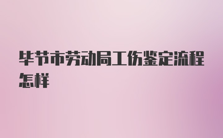 毕节市劳动局工伤鉴定流程怎样