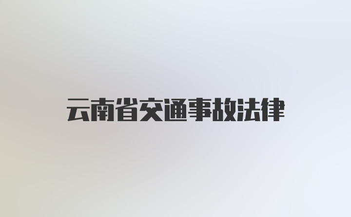 云南省交通事故法律
