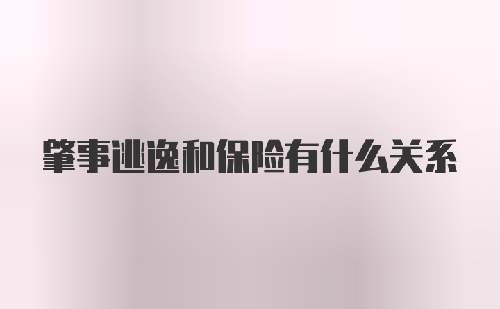 肇事逃逸和保险有什么关系