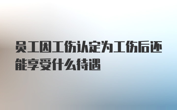 员工因工伤认定为工伤后还能享受什么待遇