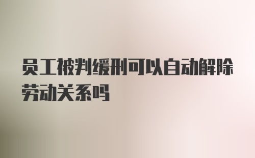 员工被判缓刑可以自动解除劳动关系吗