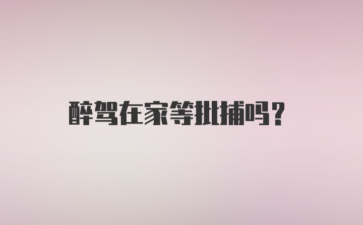 醉驾在家等批捕吗？