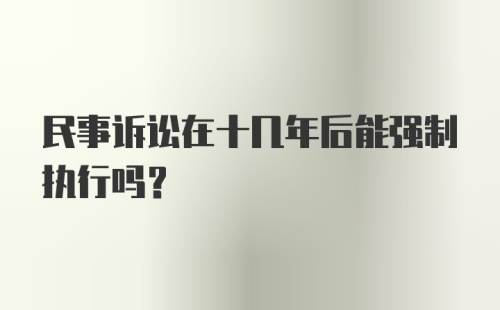 民事诉讼在十几年后能强制执行吗?