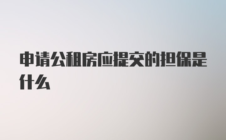 申请公租房应提交的担保是什么