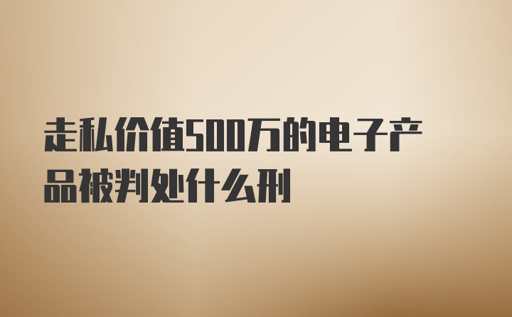 走私价值500万的电子产品被判处什么刑