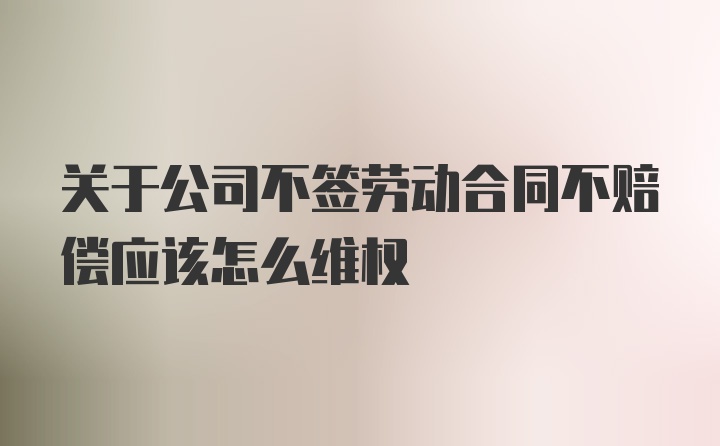 关于公司不签劳动合同不赔偿应该怎么维权