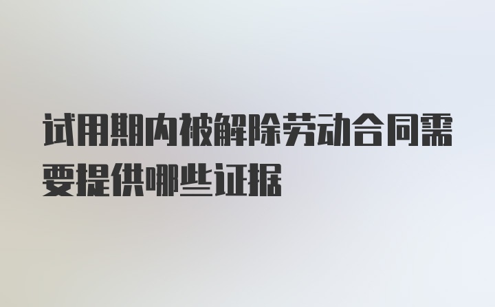 试用期内被解除劳动合同需要提供哪些证据