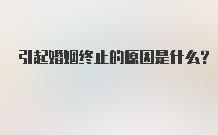 引起婚姻终止的原因是什么？