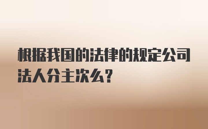 根据我国的法律的规定公司法人分主次么？