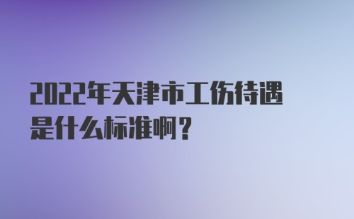 2022年天津市工伤待遇是什么标准啊？
