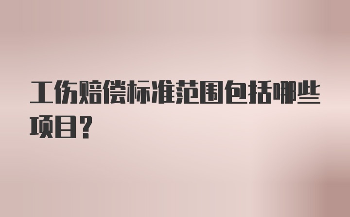 工伤赔偿标准范围包括哪些项目？