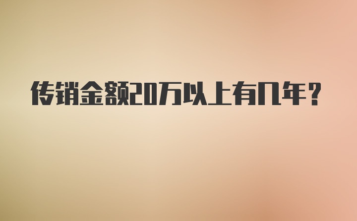 传销金额20万以上有几年？