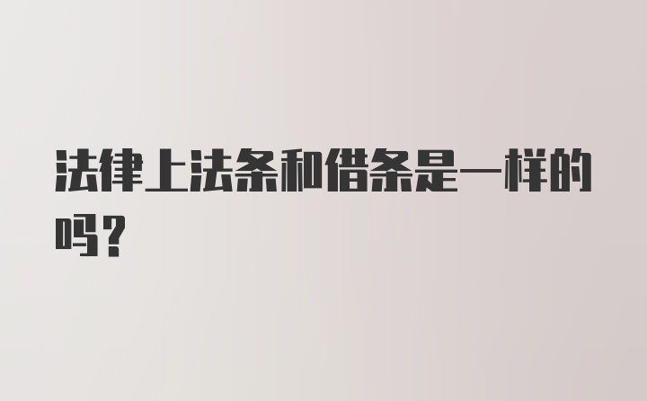 法律上法条和借条是一样的吗？