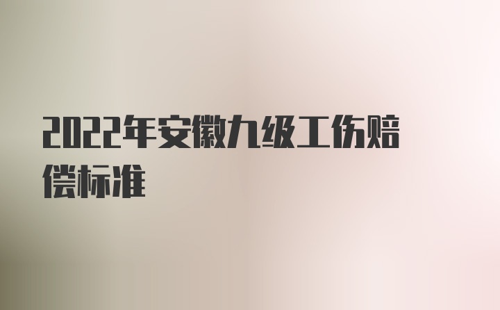 2022年安徽九级工伤赔偿标准