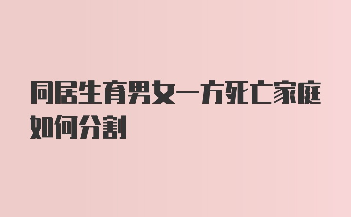 同居生育男女一方死亡家庭如何分割