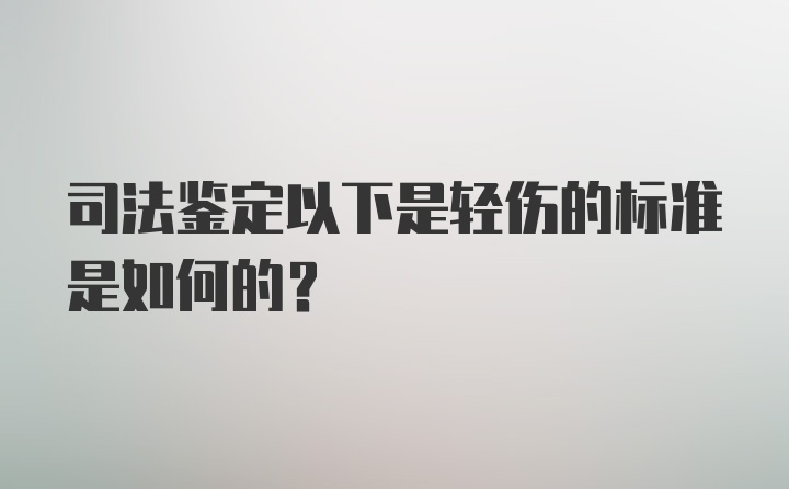 司法鉴定以下是轻伤的标准是如何的？