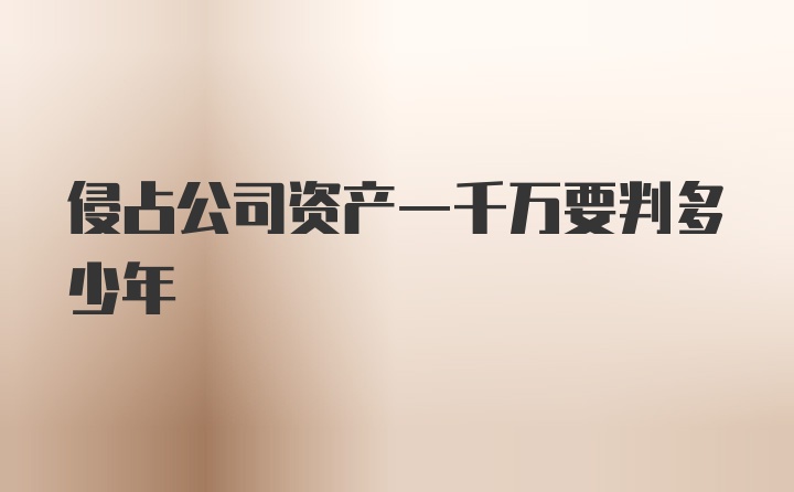 侵占公司资产一千万要判多少年